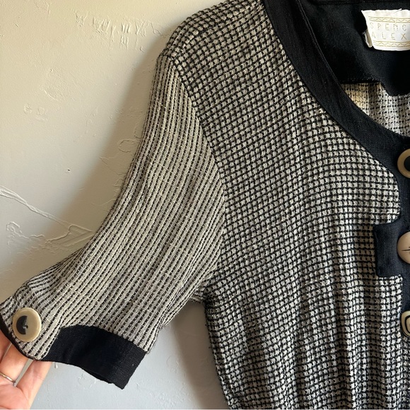 90s Vintage Linen Blend Jumpsuit with Button Up Top and Wide Leg Trousers Size 6 - Picture 9 of 14